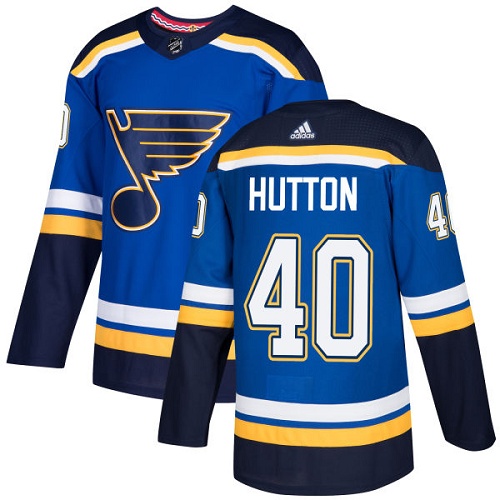 Adidas St.Louis Blues 40 Carter Hutton Blue Home Authentic Stitched Youth NHL Jersey